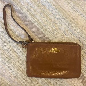 Coach Brown Leather Wristlet